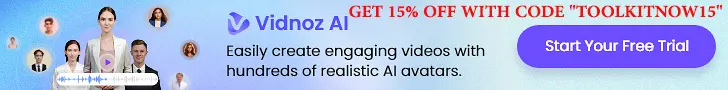 Banner promoting Vidnoz AI: Create Free AI Videos in 1 Minute